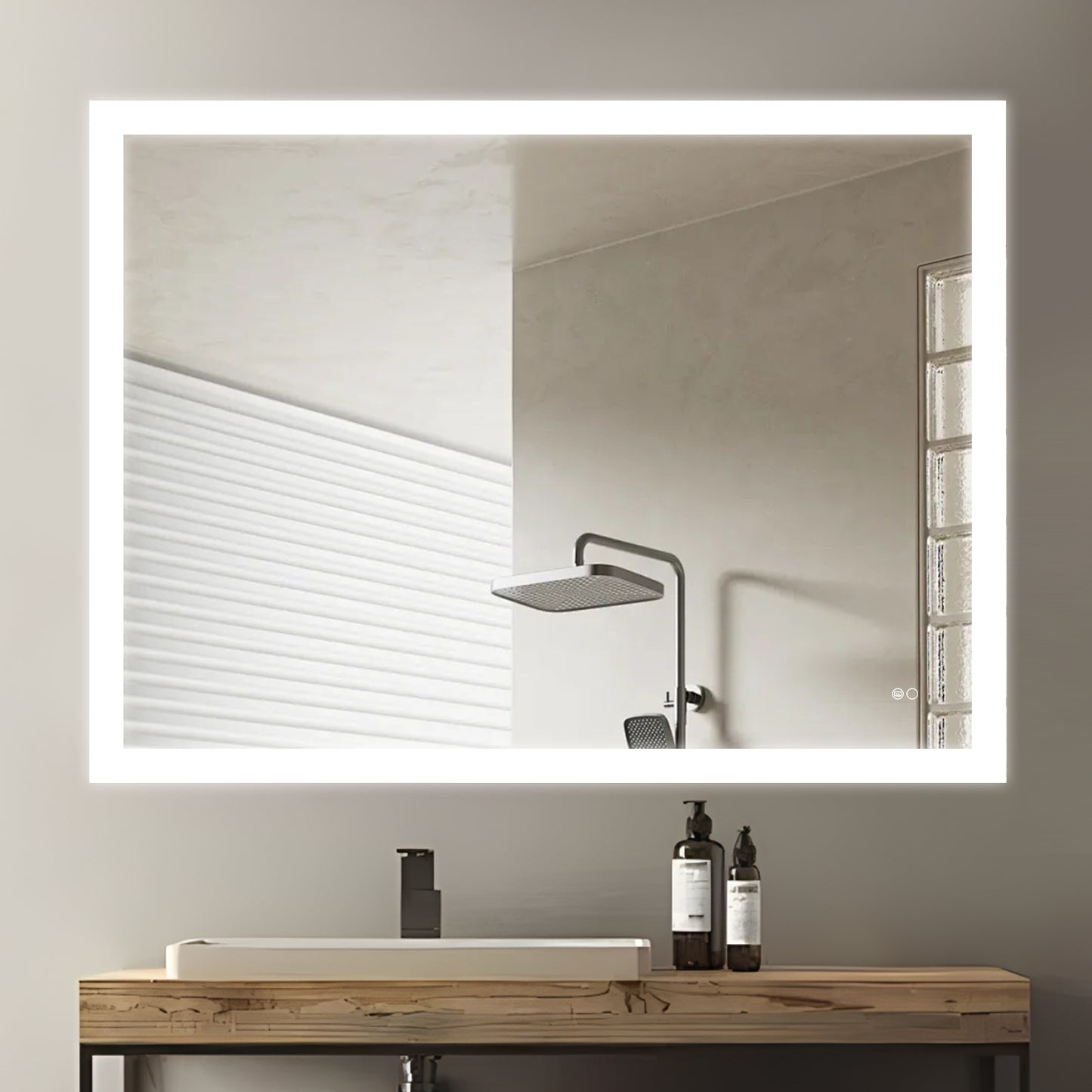 COLINE 48" x 36" Rectangular Black Metal Framed LED
