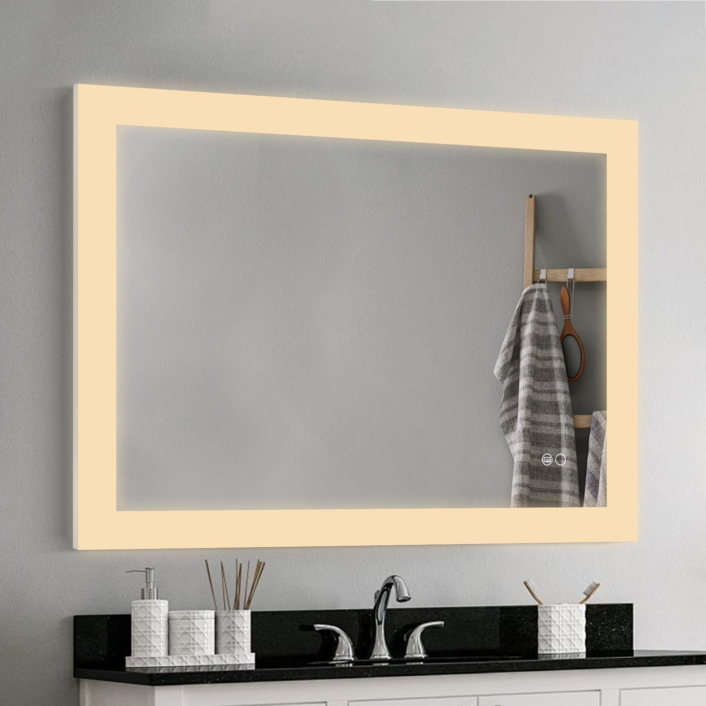 COLINE 32" x 24" Rectangular Silver Frameless LED Mirror