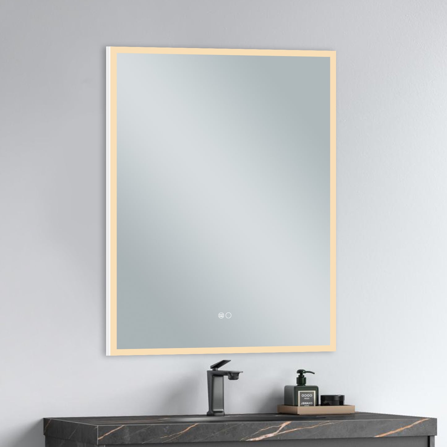 COLINE 24" x 32" Rectangular Silver Frameless LED Mirror Cabinet