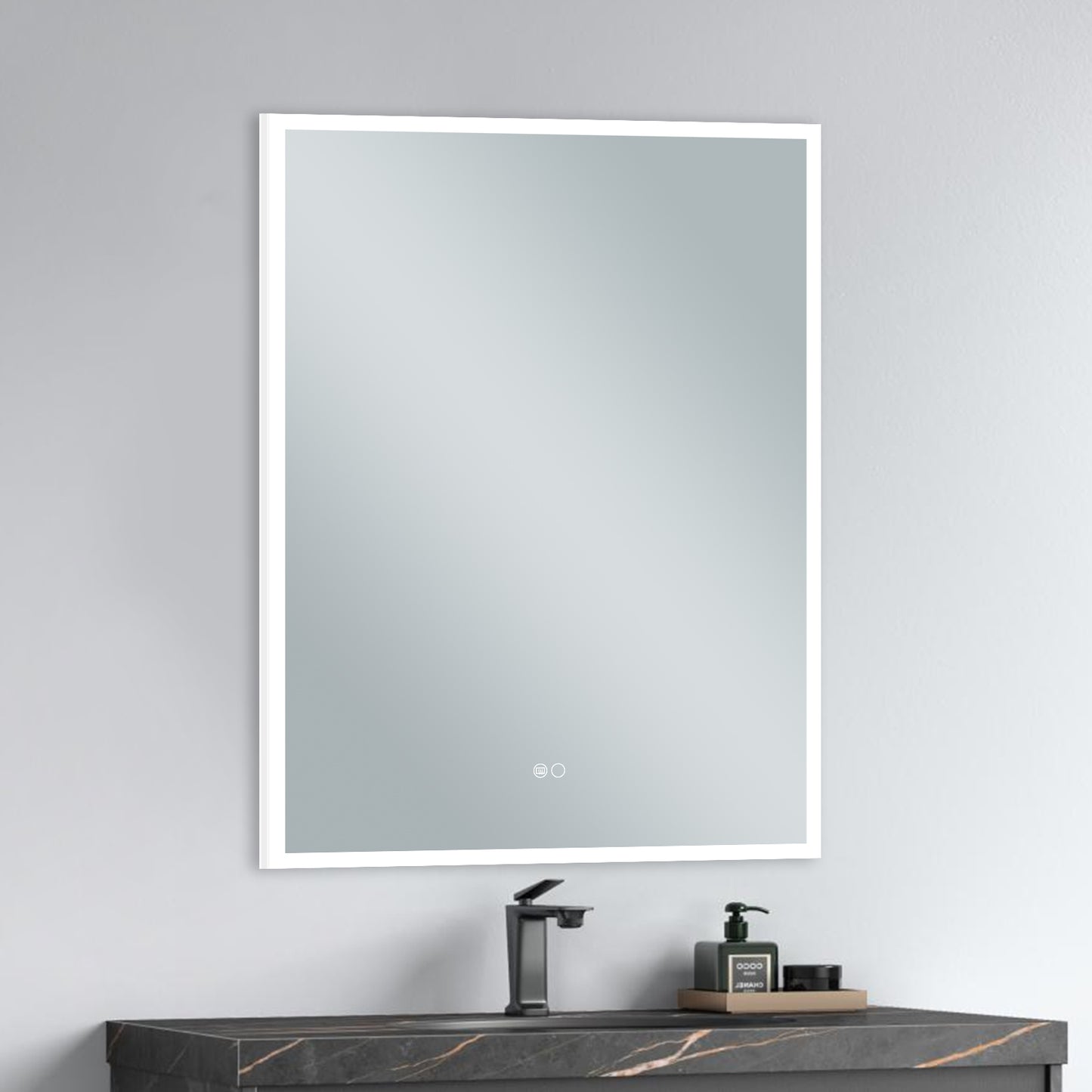 COLINE 24" x 32" Rectangular Silver Frameless LED Mirror Cabinet