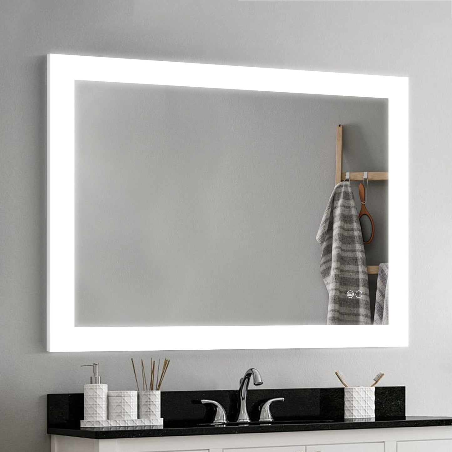COLINE 32" x 24" Rectangular Silver Frameless LED Mirror