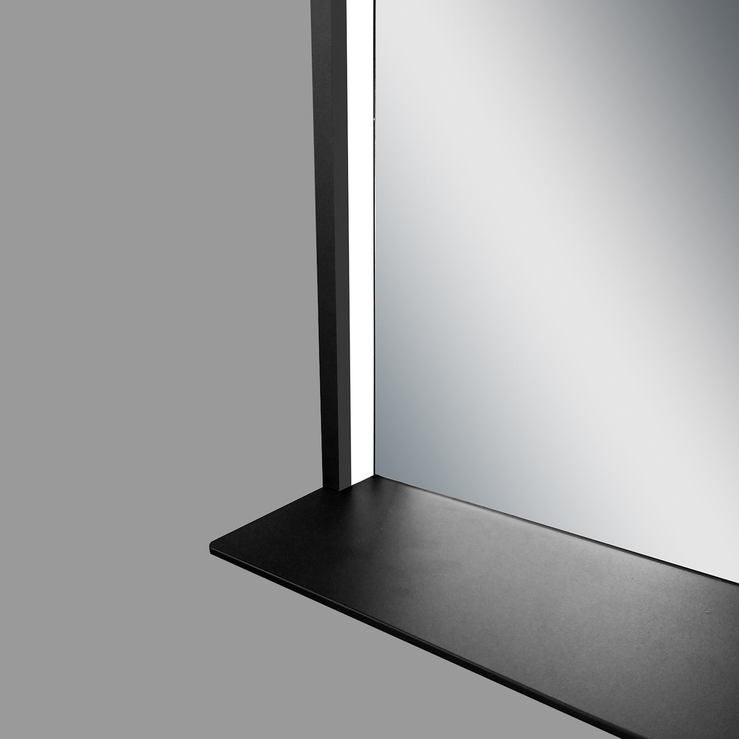 COLINE 48" x 30" Rectangular Black Metal Framed LED Mirror w/o Wireless Charging