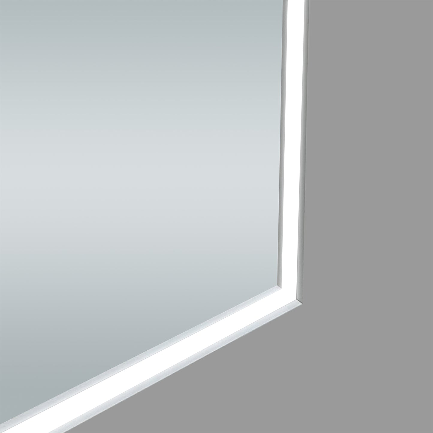 COLINE 48" x 48" Square Silver Metal Framed LED Mirror