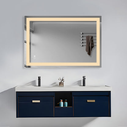 COLINE 20" x 28" Rectangular Silver Frameless LED Mirror