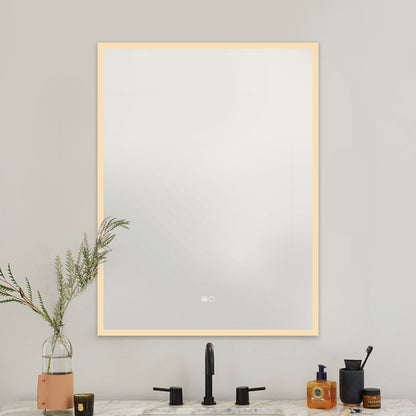 COLINE 24" x 32" Rectangular Silver Frameless LED Mirror Cabinet
