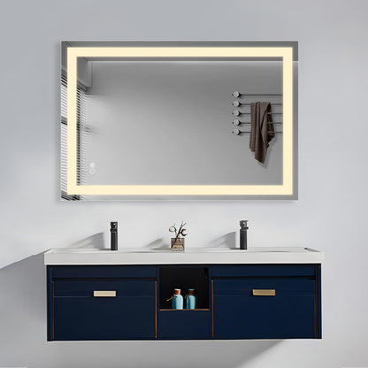 COLINE 24" x 32" Rectangular Silver Frameless LED Mirror