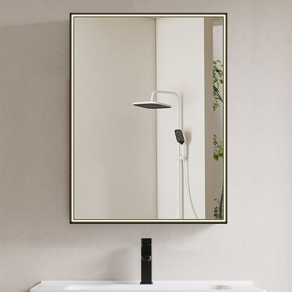 COLINE 24" x 32" Rectangular Black Frameless LED Mirror Cabinet