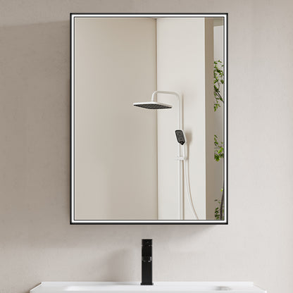 COLINE 24" x 32" Rectangular Black Frameless LED Mirror Cabinet