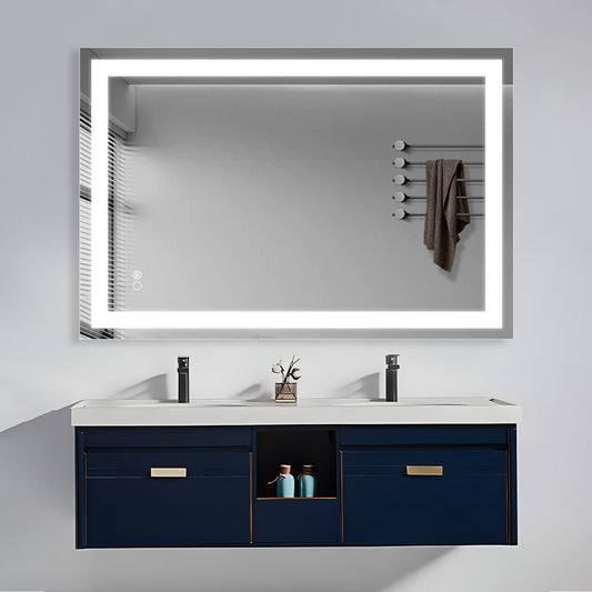 COLINE 28" x 40" Rectangular Silver Frameless LED Mirror