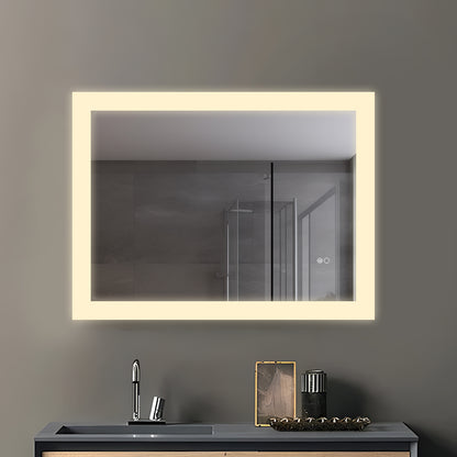 COLINE 32" x 24" Rectangular Silver Frameless LED Mirror