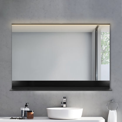 COLINE 40" x 24" Rectangular Black Frameless LED Mirror