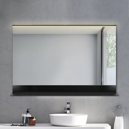 COLINE 40" x 24" Rectangular Black Frameless LED Mirror