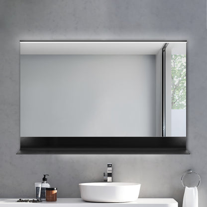 COLINE 40" x 24" Rectangular Black Frameless LED Mirror