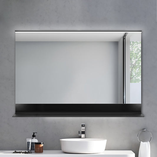 COLINE 40" x 24" Rectangular Black Frameless LED Mirror