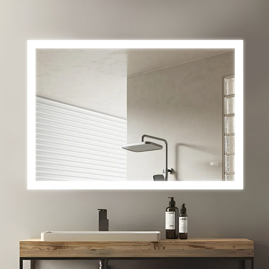 COLINE 40" x 24" Rectangular Black Metal Framed LED