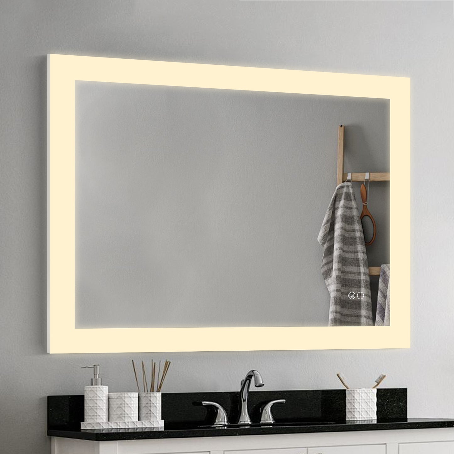 COLINE 32" x 24" Rectangular Silver Frameless LED Mirror