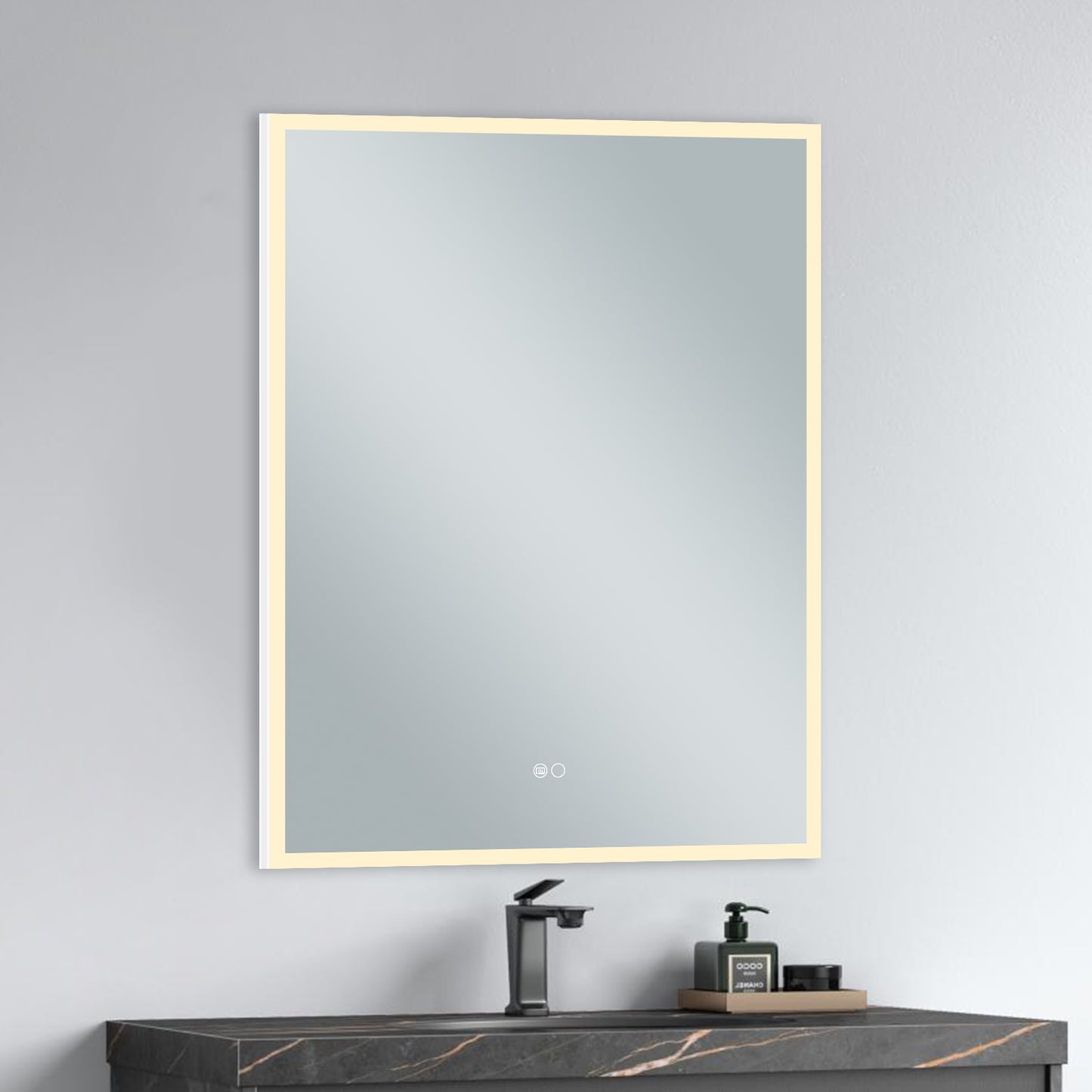 COLINE 24" x 32" Rectangular Silver Frameless LED Mirror Cabinet