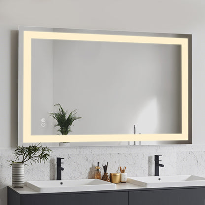 COLINE 28" x 40" Rectangular Silver Frameless LED Mirror