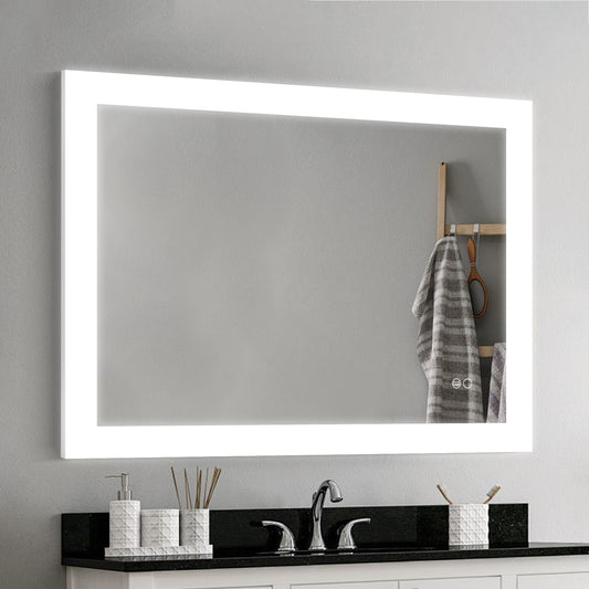 COLINE 32" x 24" Rectangular Silver Frameless LED Mirror