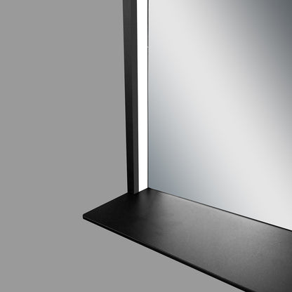 COLINE 48" x 30" Rectangular Black Metal Framed LED Mirror w/o Wireless Charging
