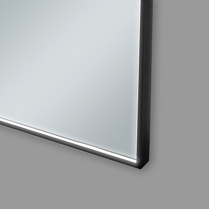 COLINE 24" x 32" Rectangular Black Metal Framed LED Mirror